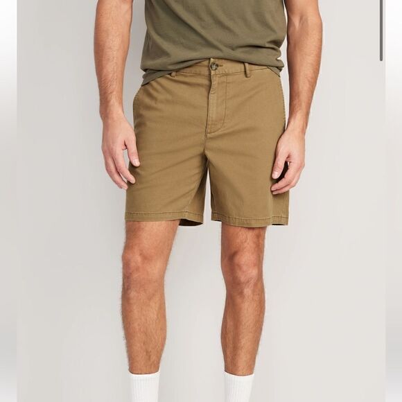 Old Navy Ultimate Slim Men’s Shorts khaki with belt - Picture 1 of 5